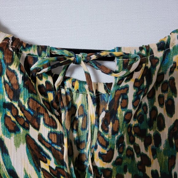 Jessica Simpson Tunic Top Sz XL Long sleeve Layla Cheetah Ferns Print NWT - Picture 12 of 15